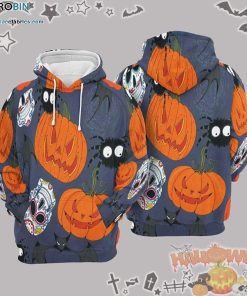 Spider Pumpkin Sugar Skull Halloween Pattern 3D All-Over Print Unisex Hoodie