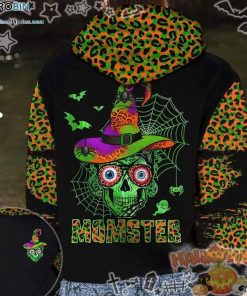 Spiderweb Skull Momster Halloween Leopard Skin Black 3D All-Over Print Unisex Hoodie