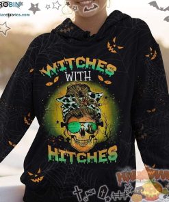 Spiderweb Skull Witches With Hitches Halloween Black 3D All-Over Print Unisex Hoodie