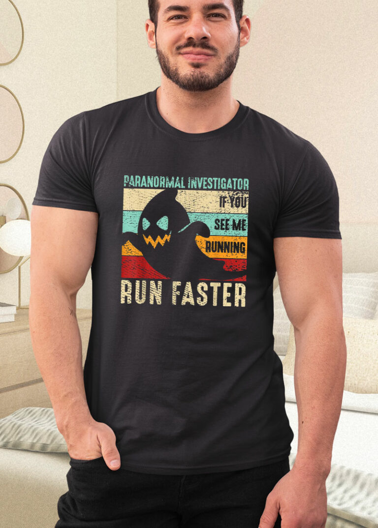 Spooky Ghost Paranormal Investigator If You See Me Running Halloween Shirt