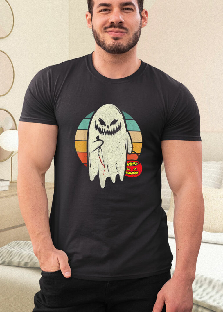 Spooky Ghost Retro Halloween Costume Spooky Ghost Shirt