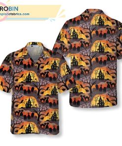 Spooky Night Halloween Casual Short Sleeve Hawaiian Shirts