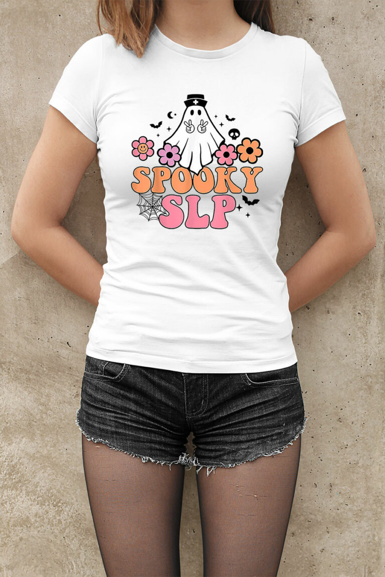 Spooky SLP Speech Language Pathologist Halloween Spooky Ghost Shirt