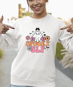 spooky slp speech language pathologist halloween spooky ghost shirt 44 twhyu3