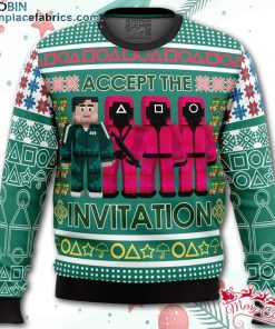 Squid Game Invitation Ugly Christmas Sweater – AOP Sweater Squid Game Invitation Ugly Christmas Sweater – AOP Sweater