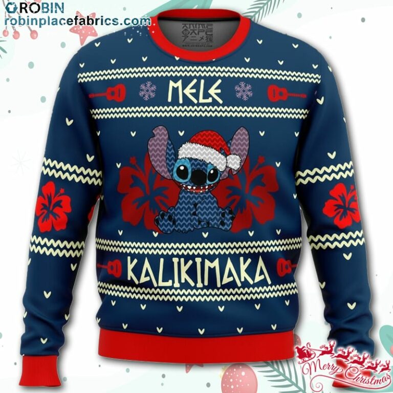 Stitch Mele Kalikimaka Ugly Christmas Sweater – AOP Sweater