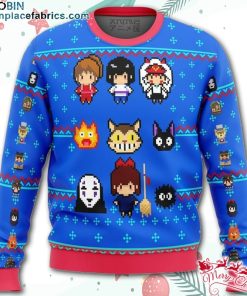 Studio Ghibli Blue Ugly Christmas Sweater – AOP Sweater