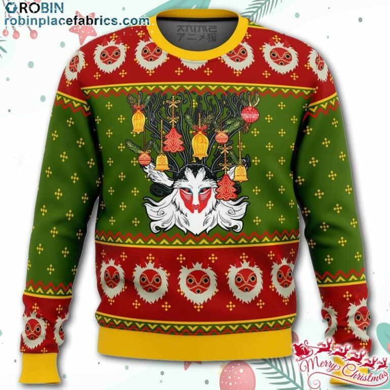 Studio Ghibli Princess Mononoke Xmas Forest Spirit Ugly Christmas Sweater – AOP Sweater