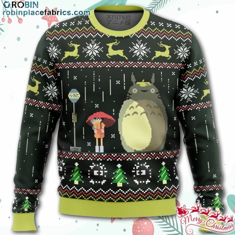 Studio Ghibli Totoro Rain Ugly Christmas Sweater – AOP Sweater