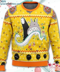 Studio Ghibli Yellow Ugly Christmas Sweater – AOP Sweater