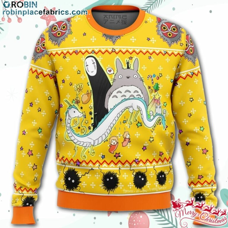 Studio Ghibli Yellow Ugly Christmas Sweater – AOP Sweater