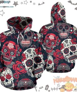 Sugar Skull Halloween Pattern 3D All-Over Print Unisex Hoodie