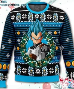 Super Saiyan Blue Vegeta Ugly Christmas Sweater – AOP Sweater