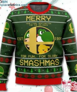 Super Smash Bros Merry Smashmas Ugly Christmas Sweater – AOP Sweater