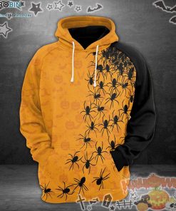 Swarm Of Spiders Halloween Black Orange 3D All-Over Print Unisex Hoodie