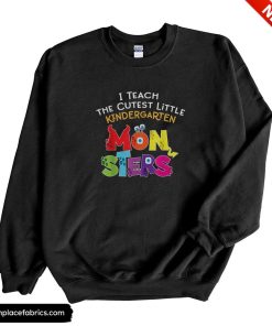 teacher halloween i teach the cutest kindergarten monsters sweatshirt eu1w04