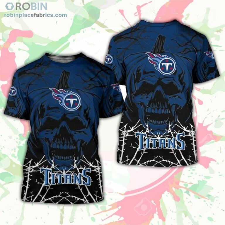Tennessee Titans T-Shirt Halloween Pumpkin Skull – AOP Tshirt