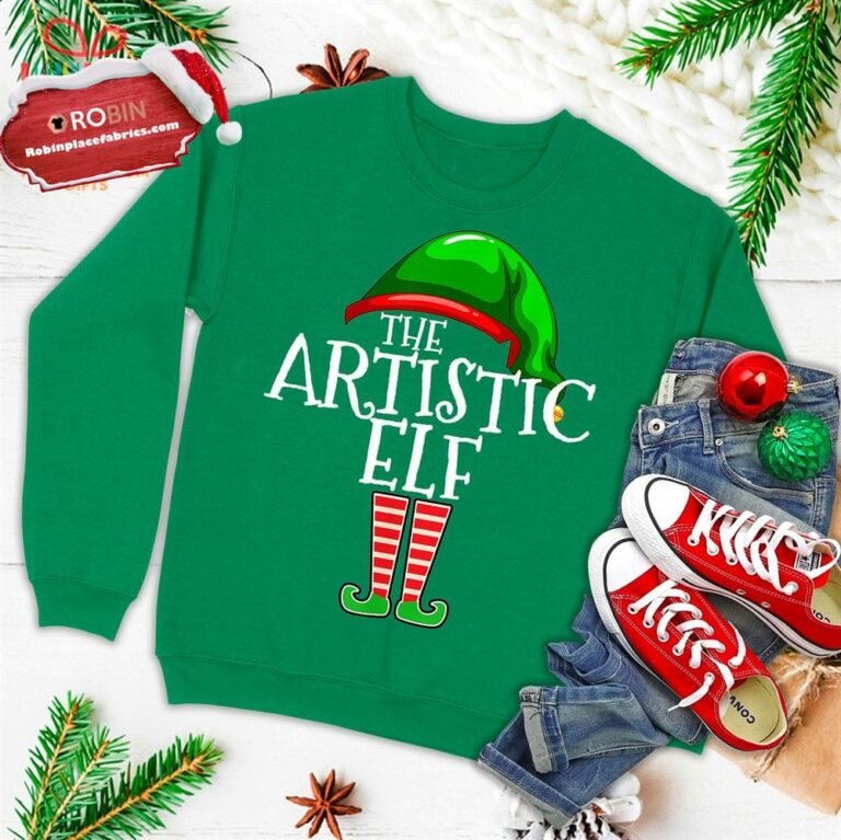 The Artistic Elf Group Matching Family Christmas Gift Ugly Christmas Sweatshirt