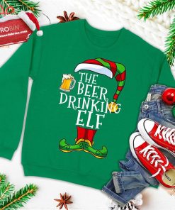 the beer drinking elf family matching christmas funny pajama ugly christmas sweatshirt 1 M7YSS