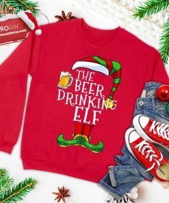the beer drinking elf family matching christmas funny pajama ugly christmas sweatshirt 3 E0CJ9