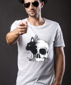the black cat and the skull halloween graphic shirt 1 pD3ku