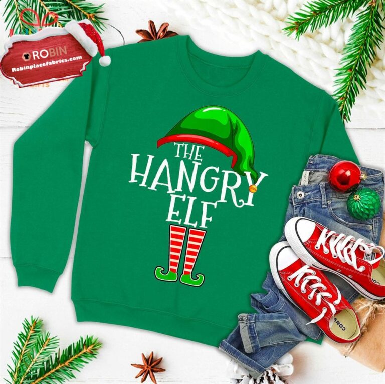 The Hangry Elf Family Matching Group Christmas Funny Ugly Christmas Sweatshirt