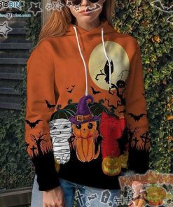 The Mummy Witch Kitty Halloween Orange 3D All-Over Print Unisex Hoodie
