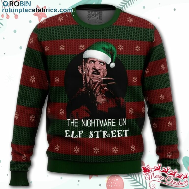 The Nightmare On Elf Street Freddy Krueger Ugly Christmas Sweater – AOP Sweater