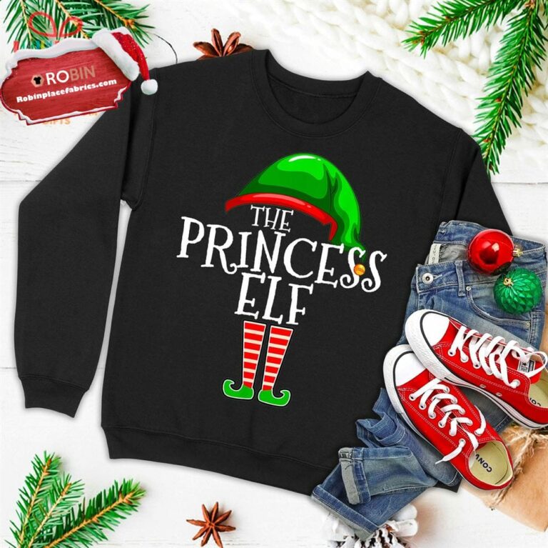 The Princess Elf Group Matching Family Christmas Gift Funny Ugly Christmas Sweatshirt