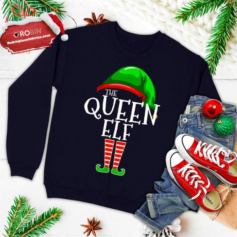 The Queen Elf Family Matching Group Christmas Gift Women Ugly Christmas Sweatshirt