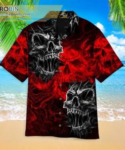 The Red Skull Halloween Casual Short Sleeve Hawaiian Shirts