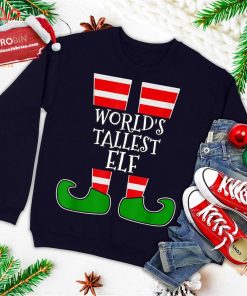 the worldE28099s tallest elf funny matching group christmas gift ugly christmas sweatshirt 1 brP8Q