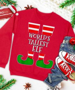 the worldE28099s tallest elf funny matching group christmas gift ugly christmas sweatshirt 4 ihrCu
