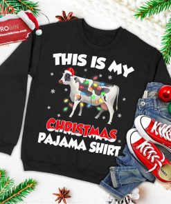 this is my christmas pajama shirt cow christmas sweater ugly christmas sweatshirt 4 WVqvC