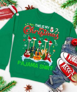 this is my christmas pajama shirt guitar christmas music ugly christmas sweatshirt 3 yWwXg