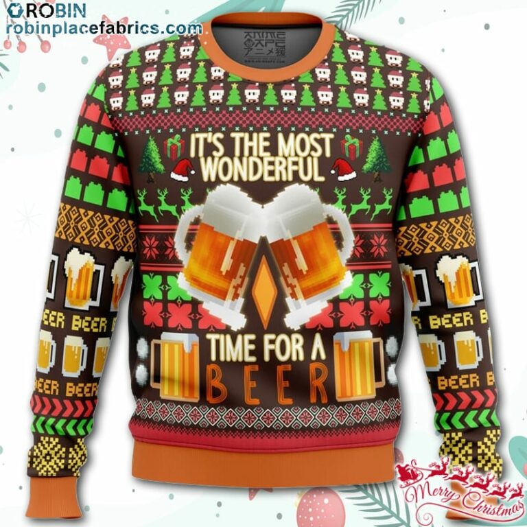 Time for a Beer Ugly Christmas Sweater – AOP Sweater