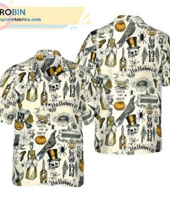 trickery halloween pattern casual short sleeve hawaiian shirts 191 JChje