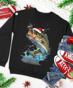 Ugly Fishing Christmas Bass Fish Tshirt Merry Fishmas Pajama Ugly Christmas Sweatshirt