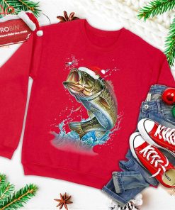ugly fishing christmas bass fish tshirt merry fishmas pajama ugly christmas sweatshirt 3 KBZXr