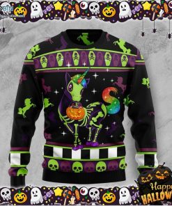Unicorn Pumpkin Halloween Ugly Sweater