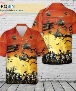 US Army Bell UH-1 Huey Halloween Casual Short Sleeve Hawaiian Shirts