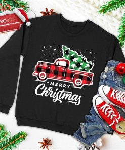 vintage style farm red truck with christmas tree ugly christmas sweatshirt 1 SlxuL