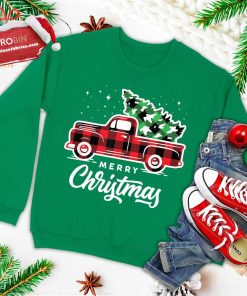 Vintage Style Farm Red Truck With Christmas Tree Ugly Christmas Sweatshirt