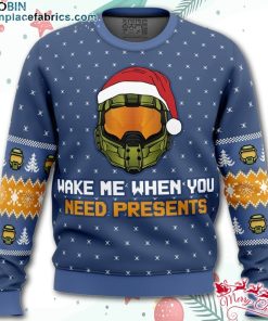 Wake Me When You Need Presents Halo Ugly Christmas Sweater – AOP Sweater Wake Me When You Need Presents Halo Ugly Christmas Sweater – AOP Sweater