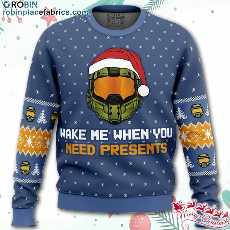 Wake Me When You Need Presents Halo Ugly Christmas Sweater – AOP Sweater