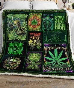 Weed Stay High Premium Quilt Blanket