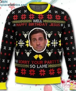 Well Happy Birthday Jesus The Office Ugly Christmas Sweater – AOP Sweater Well Happy Birthday Jesus The Office Ugly Christmas Sweater – AOP Sweater