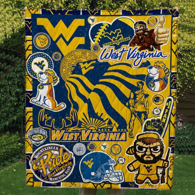 West Virginia Mountaineers Quilt Blanket #1