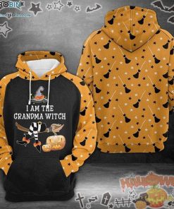 Witch I’M The Grandma Witch Halloween Orange Pattern 3D All-Over Print Unisex Hoodie