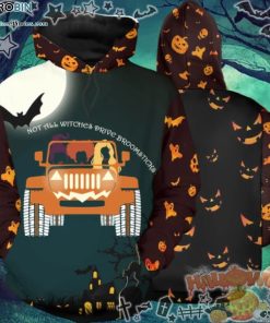 Witch Jeep Not All Witches Drive Broomsticks Halloween Pattern 3D All-Over Print Unisex Hoodie